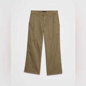 Wide-Leg High-Rise Cropped Chino Pants Campground